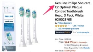 Genuine Philips Sonicare C2 Optimal Plaque Control Toothbrush Head